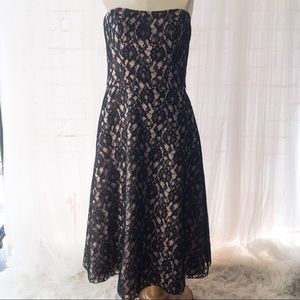 MORI LEE by Madeline Gardner Pink Black Lace Grad/Prom Dress Size Women's 11/12